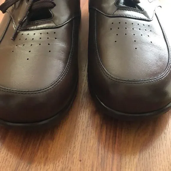 New SAS genuine leather hand crafted brown comfort shoes 11 WW